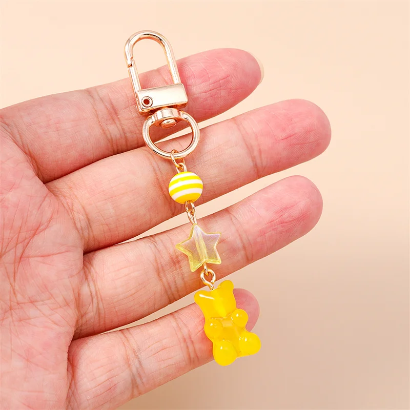 Aihua Bunte Kreative Gummibärchen-Schlüsselanhänger für Frauen Cartoon-Bären-Schlüsselring Auto-Schlüsselhalter Handtaschen-Anhänger Deko-Schmuck Geschenke – Detail 11