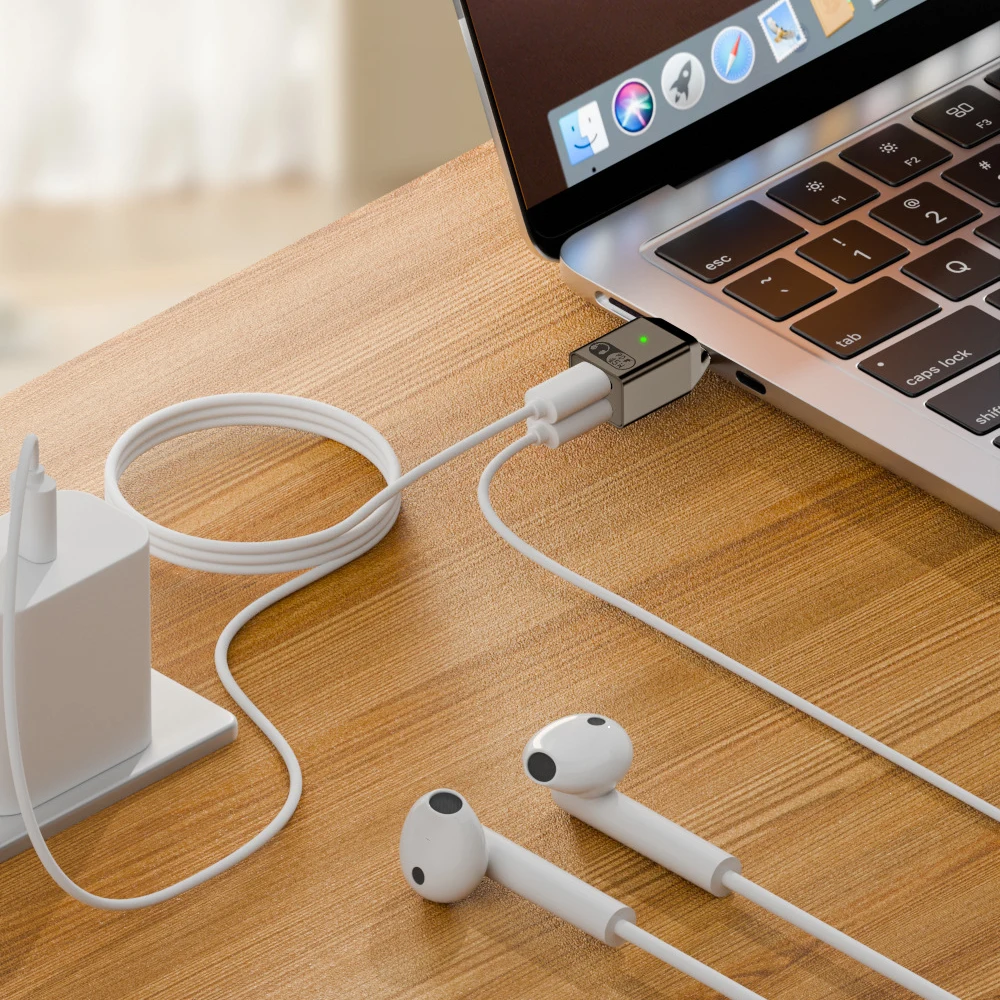 2 in 1 USB Type C Audio Adapter Fast Charging PD 45W USB-C Earphone Converter Laptop Male to Female for Xiaomi