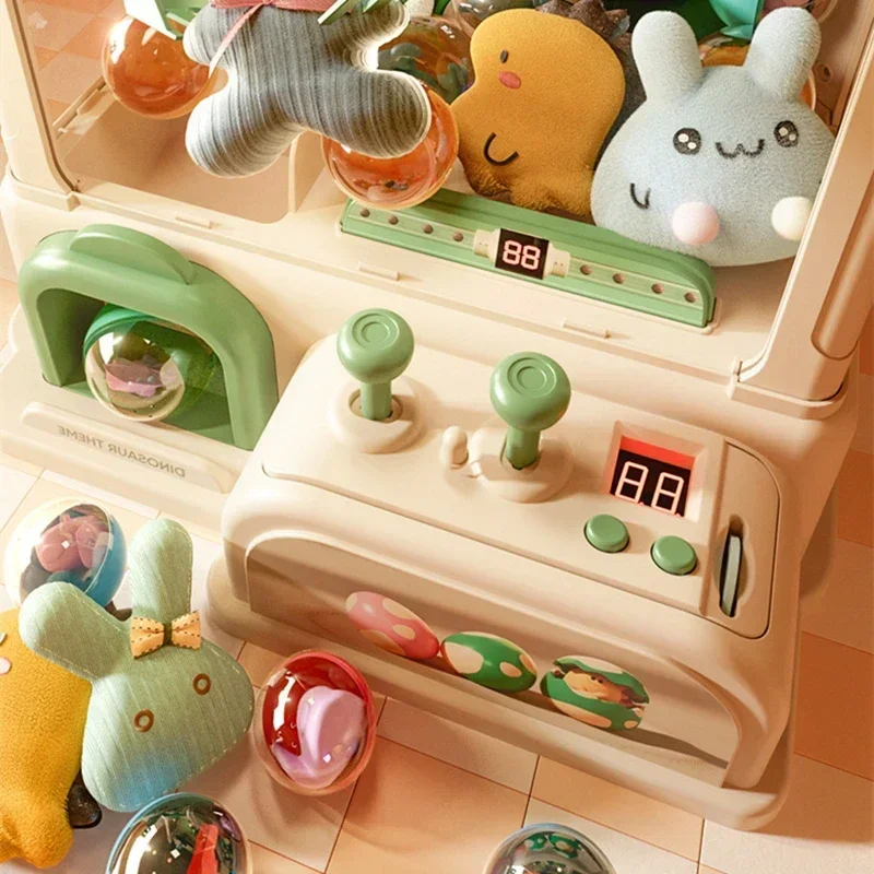 Mini Automatic Doll Machine Toy for Kids Mini Cartoon Astronaut Play Game Claw Crane Machines with Light Music Children Toy Gift