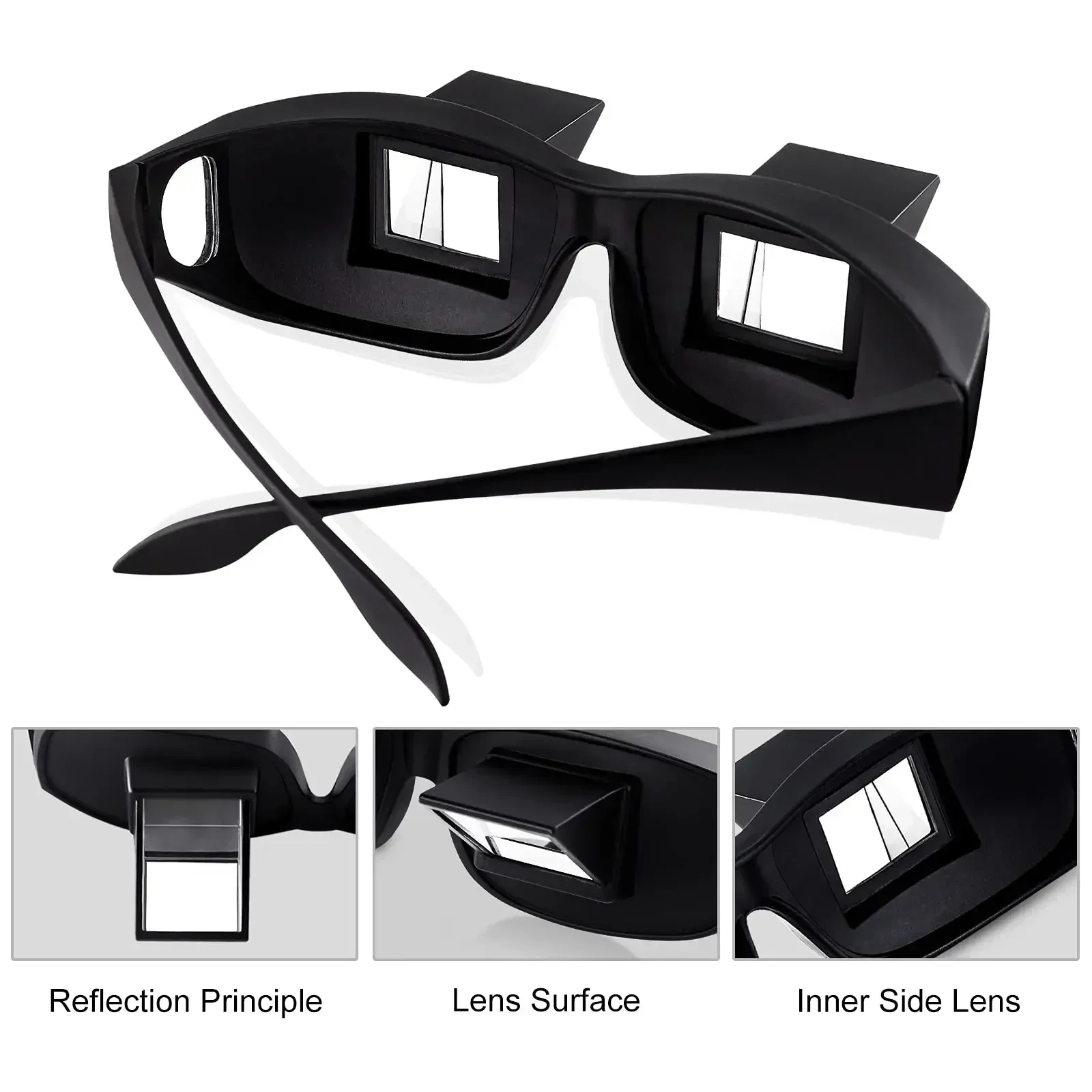 Lazy Eyeglasses Lazy Reading Glasses Prismatic Periscope Horizontal Glasses Lying Down Bed Reading Watching HD Readers