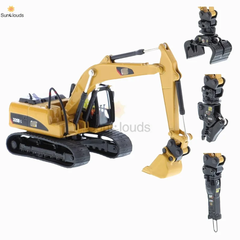 For CATERPILLAR DM85652 CAT 320D L Multiple Hydraulic Excavator Work Tools Alloy 1:87 Scale Die Cast Model Toy Car & Collection