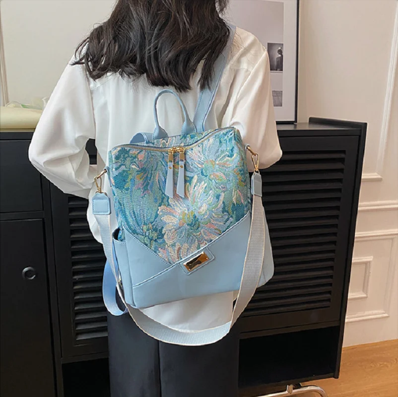 Wholesale New Women Large Capacity Travel Backpack Fashion Printing Shoulder Bags School Bag Ladies Casual Crossbody Bag Totes 4