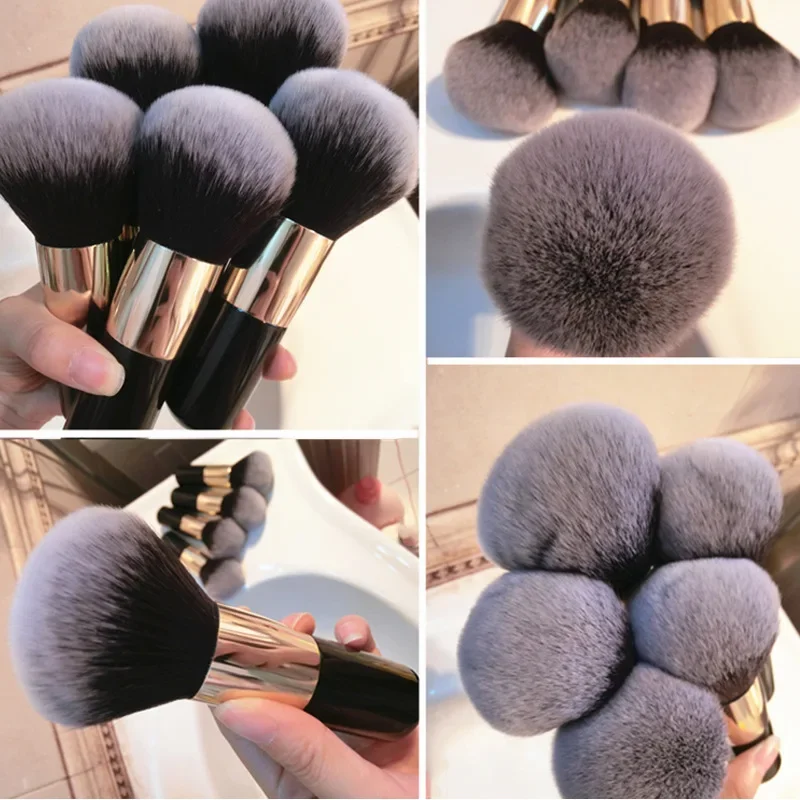 Large Round Handle Powser Brush Black Makeup Brushes Fluffy Soft Professional Powder Foundation Blush Brush Cosmetic Accessories 6
