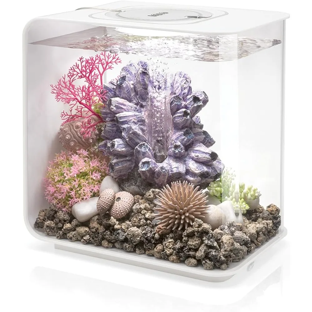 

15 Acrylic 4-Gallon Aquarium Modern Compact Tank for Tabletop or Desktop Display White Freight Free Fishbowl Fish Aquatic Pet