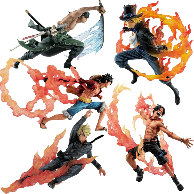 One Piece Figure Monkey D Luffy Portgas D Ace Sabo Sanji Ichgenuine Kuji Takumi No Keifu Sumishiki Kai Gi Action Figure Model Toys