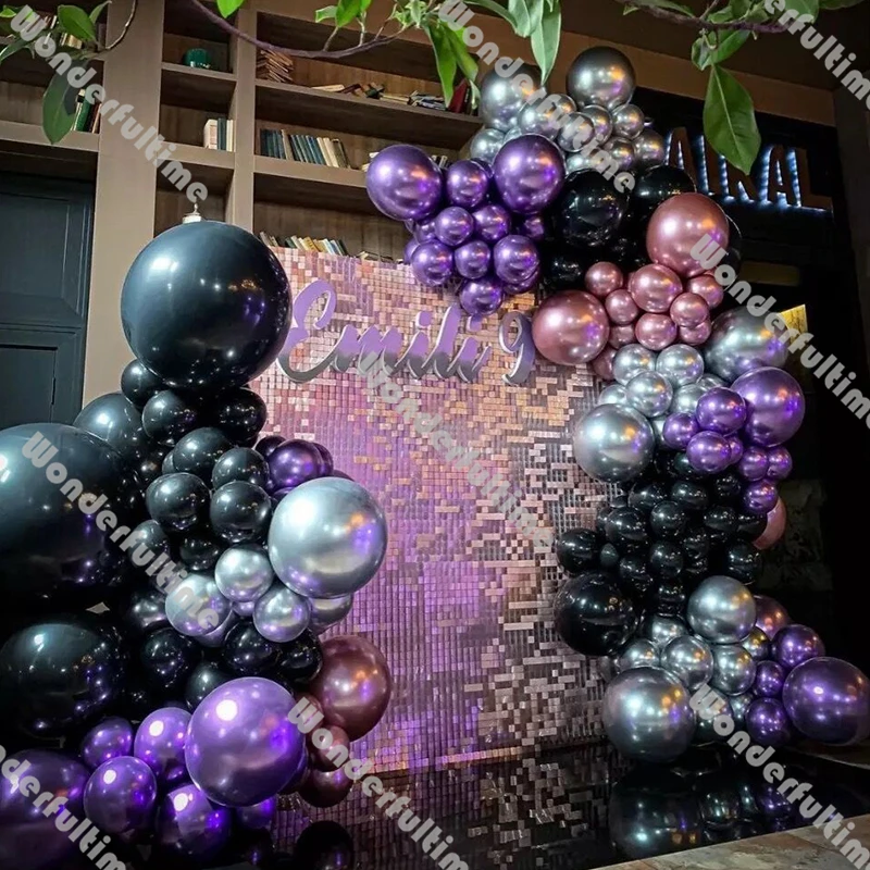Kit de guirxiété de ballons en arc métallique, violet, rose, rouge,  décorations de mariage, fête d'anniversaire, baby shower, VPN, étoiles, 1  ensemble, nouveau - AliExpress
