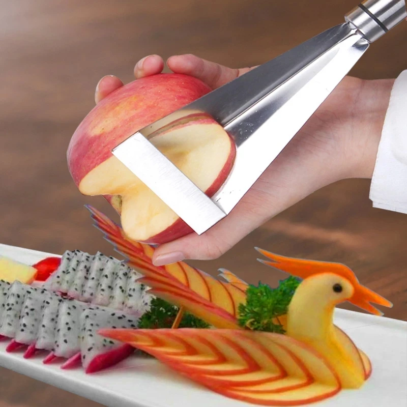StainlessSteelFruitCarvingKnifeTriangularShapeVegetableKnife