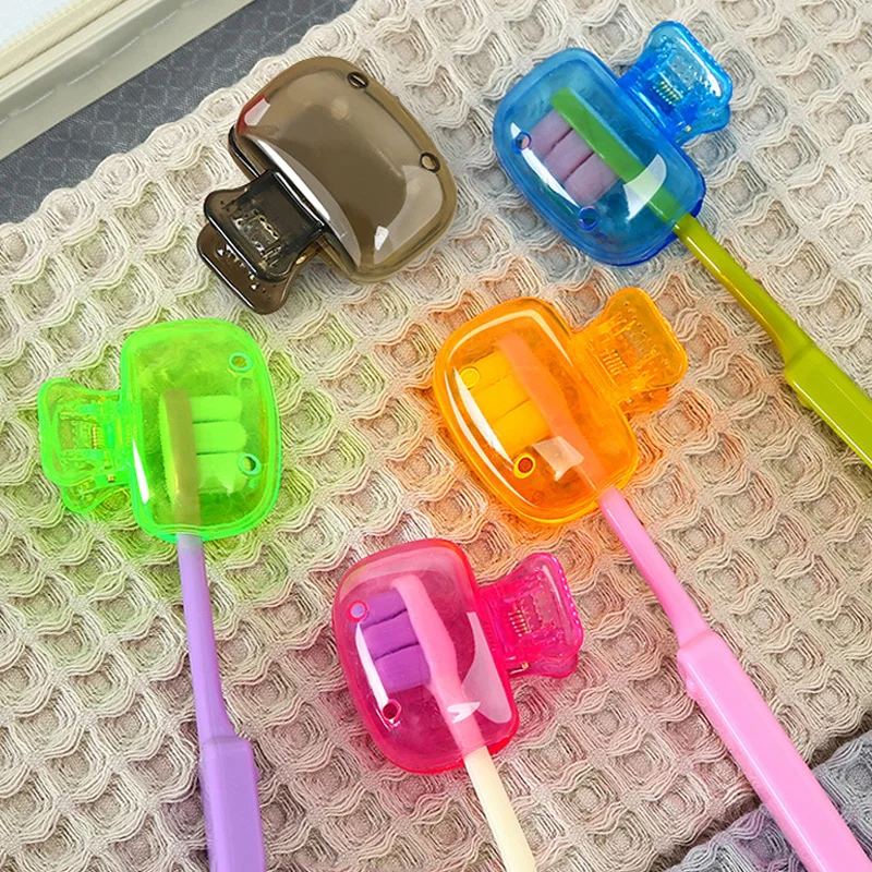 5PCS Toothbrushes Storage Clip Dustproof Cap Household Travel Essential Toothbrush Protective Portable Plastic Toothbrush Case