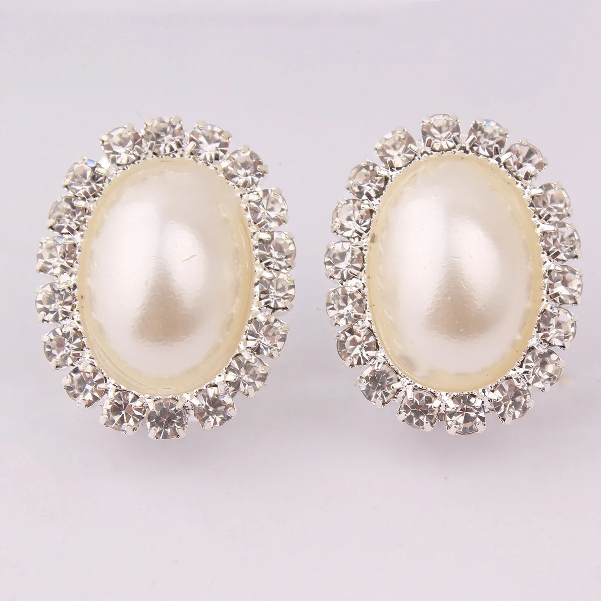 Ear Clip Earrings Rhinestone Pearl Round Waterdrop Heart Geometric Clip on for Women