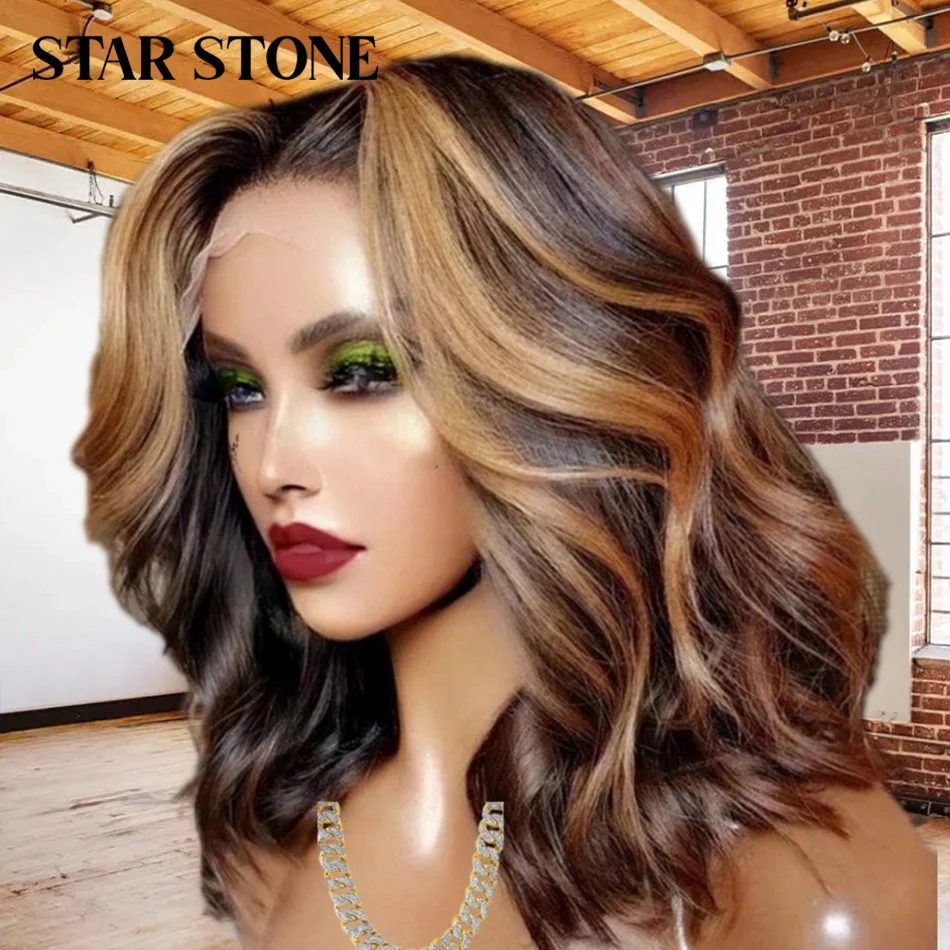 

Highlight Bob Wig Human Hair Brazilian Ombre T Part Lace Wigs Body Wave HD Lace Front Wig Short Bob Human Hair Wigs For Women