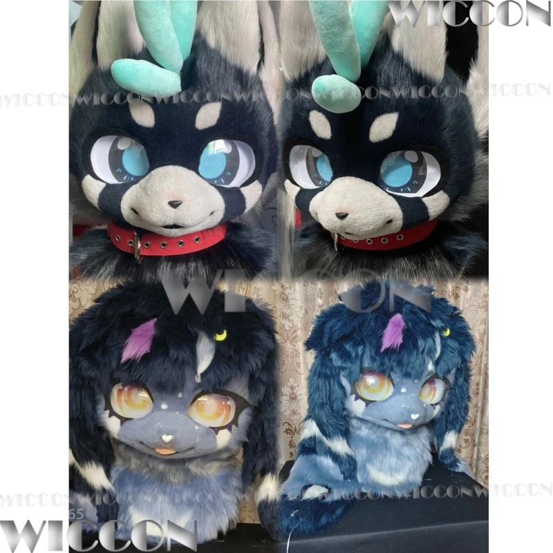 Furry Skull Mask Fursuit Kigurumi Cosplay Kig Animal Beast 3D Print Cute Cat Dog Dragon Costume Holloween Roleplay Customized