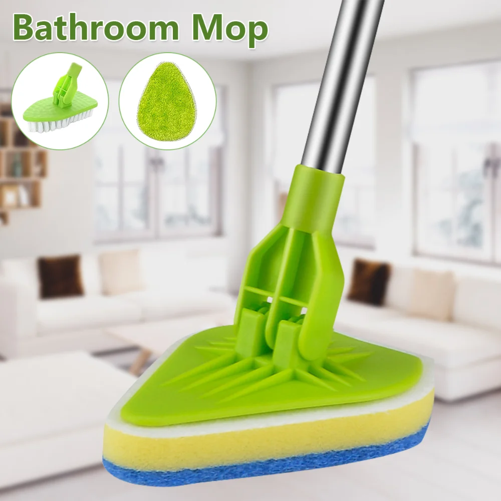 3 In 1 Scrub Cleaning Brush with Extendable Handle 180 Degree Rotatable  Shower Tub Tile Scrubber Brush Household Cleaning Tools