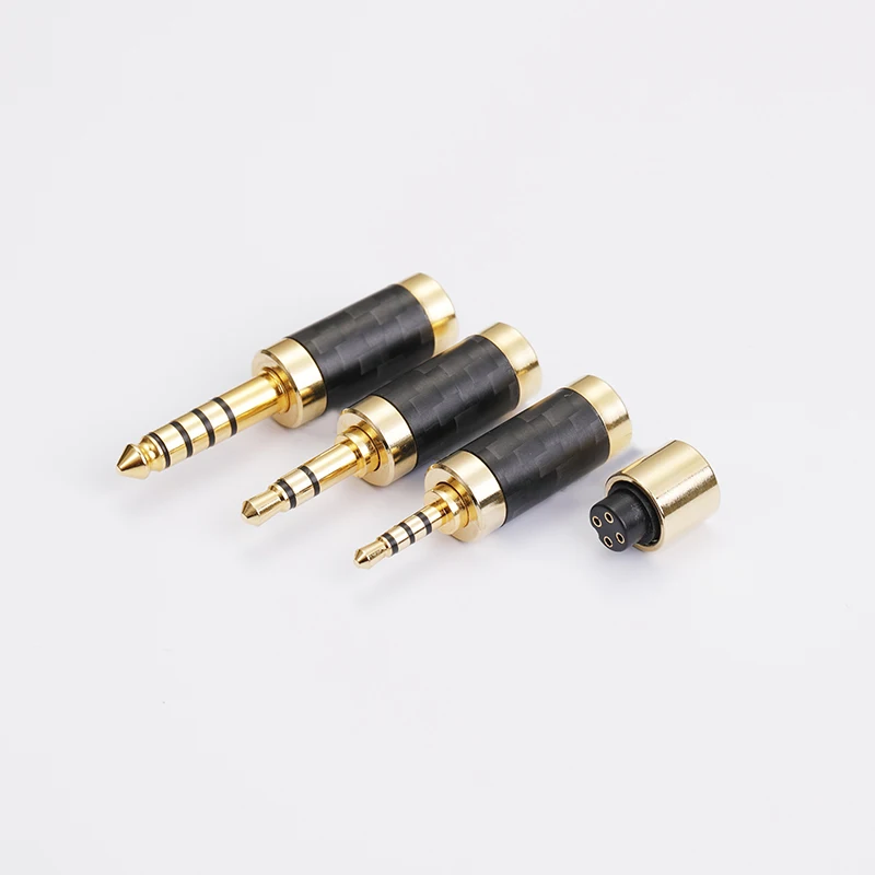 

All copper gold-plated carbon fiber 4.4mm 3.5mm 2.5mm headphone cable accessories diy customized one line three use