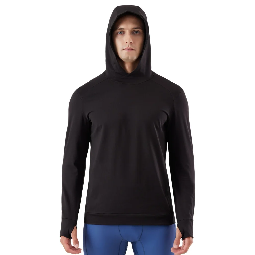 Men Long Sleeve Shirt Running Hoodies Tracksuit Gym Jogging Hooded Sport Train Sweatshirt With Hood Workout Fitness Sportswear