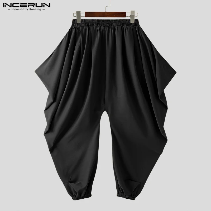 INCERUN 2024 Koreanischen Stil Herren Hosen Lose Feste Breite Bein Design Lange Hosen Männlichen Freizeit Party Heißer Verkauf Solide Pantalons S-5XL – Detail 6