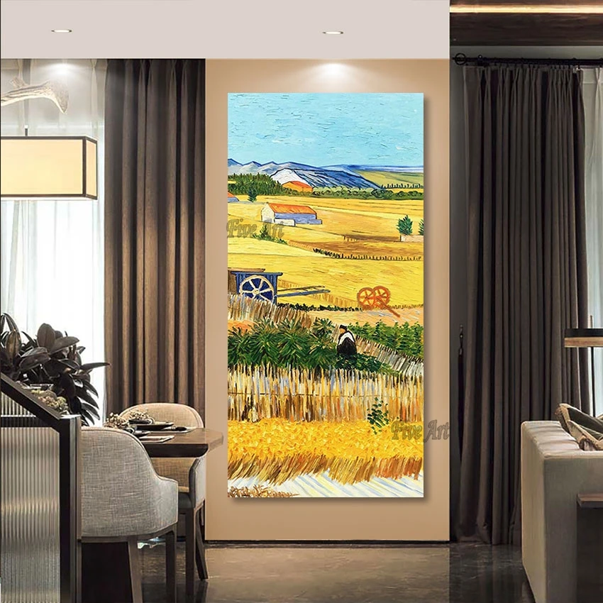 

Village Scenery Handmade Landscape Famous Van Gogh Abstract Painting Replica Wall Picture For Living Room Unframed Home Art