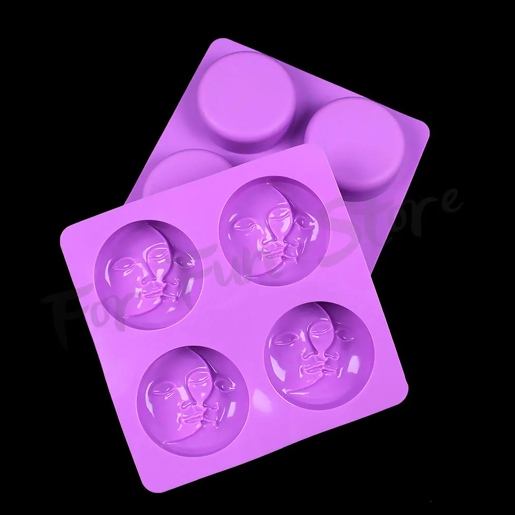 3D Moon Sun Double Face Silicone Handmade Soap Molds DIY Gypsum Candle Mold Cake Molds Resin Crafts Making Tools For Fun