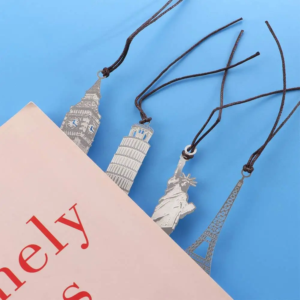 Metal Big Ben Bookmark Vintage Eiffel Tower European Bookmark Statue of Liberty Mark Page Building Book Mark Learn Supplies