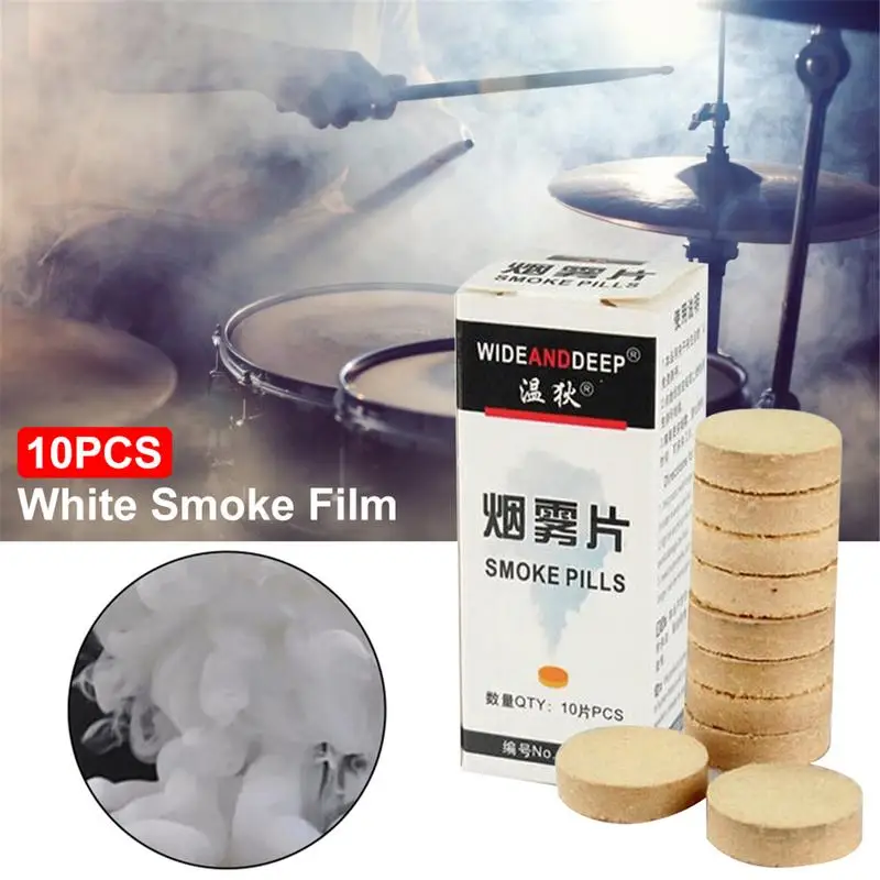 

10pcs Smoke Cake White Smoke Effect Show Round Pills Stage Photography Aid Toy Light Fog Pills Halloween Props Spray