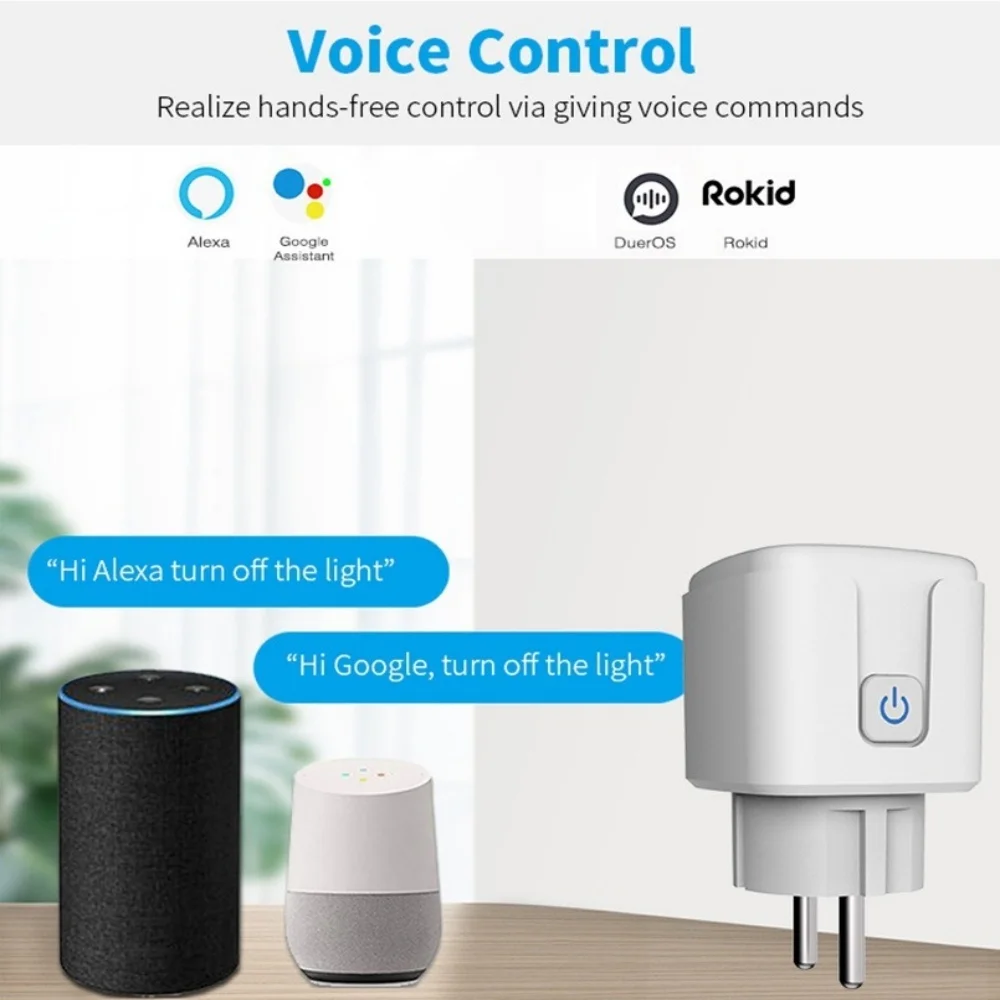 Ewelink 16A 20A Smart Plug WiFi Smart Socket EU Power Monitoring Timing Function WorksAlexa, Google Home,eWelink APP