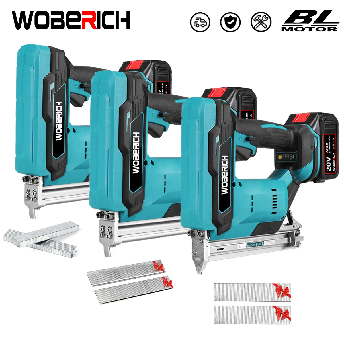 F30 422J 1022J  Brushless Wireless Cordless Electric Nail Gun Stapler Nailer Straight U Staples+ 2 set nails For Makita Battery 5 inches 125 mm 8 hole back up sanding pad 3 4 nails hook and loop sander backing pad for electric makita orbital sander