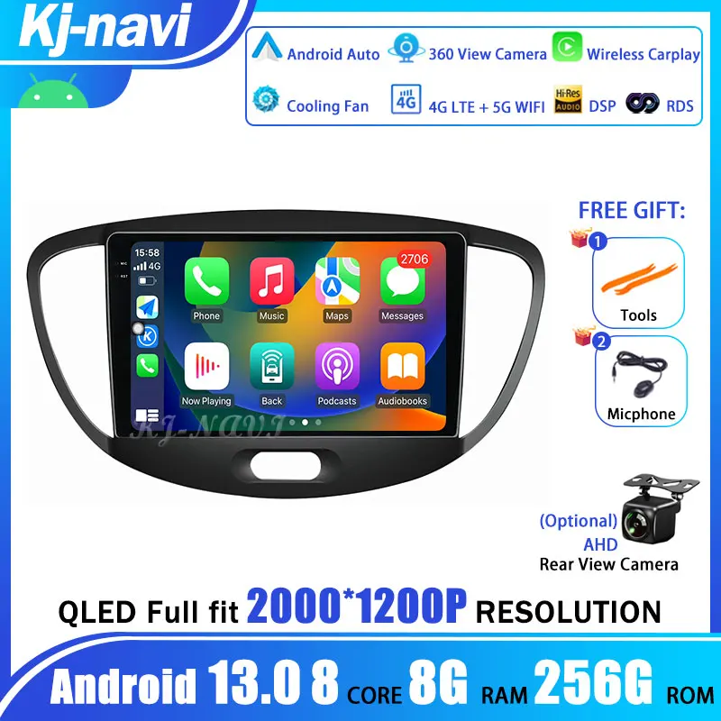 

Car Radio Android 13 For Hyundai Grand i10 2008-2012 Carplay Multimedia Auto Player QLED GPS autoradio BT Bluetooth Android Auto
