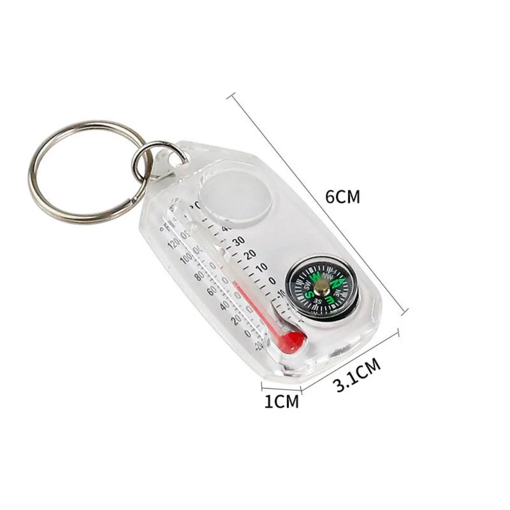 Compass And Thermometers Keychain Small Compasses Keychain Survival Multi Tool Pocket Sized Small Gear for Hiking Outdoor Tool waterproof compass mini compass navigation compass portable compass survival compass