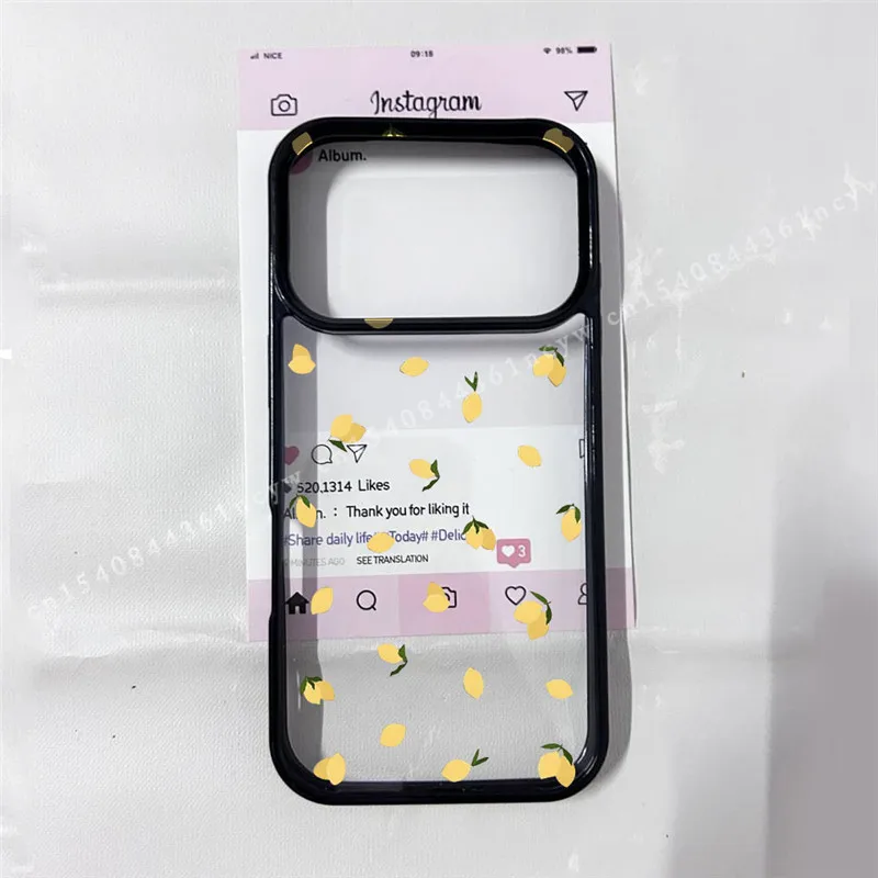 Summer Fruit Lemon Flower Clear Phone Case - Transparent Acrylic Cover Shell
