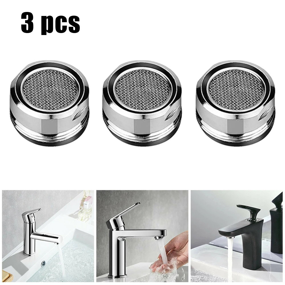 

3pcs Brass Water Saving Faucet Tap Aerator Replaceable Filters Mixed Nozzle M24 24mm Thread Bathroom Faucets Bubbler Spout Nets