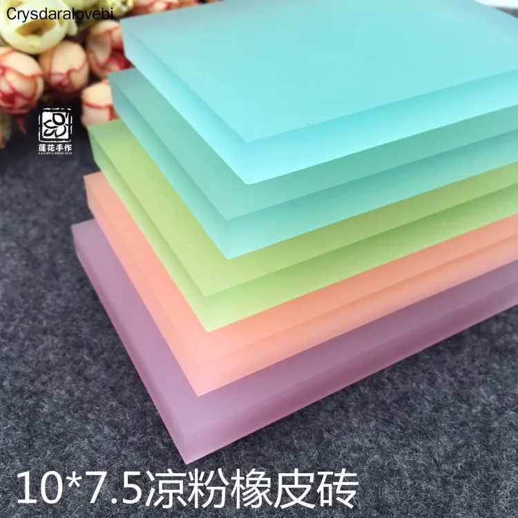 

10X7.5X1CM export quality ultra-beautiful color translucent crystal jelly carving special rubber brick DIY material