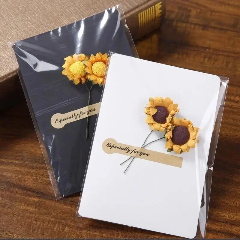 Universal Greeting Cards Best Wishes With Dried Flowers Creative Greeting Cards Memo Sheets Wedding Invitation Card