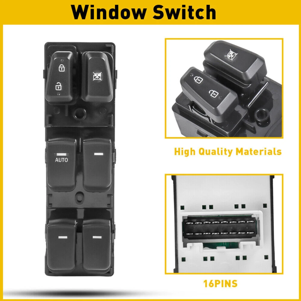 

Переключатель переднего левого стекла 93570-3S000, сменный внутренний выключатель питания, боковой Электрический главный контроль, кнопка переключения стекла