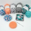 Scrubby Yarn for Scrubbies 6pcs Scrubbing Yarn Rainbow Colored Polyester for Dish Scrubber Crochet Knitting Project Craft Kit 2
