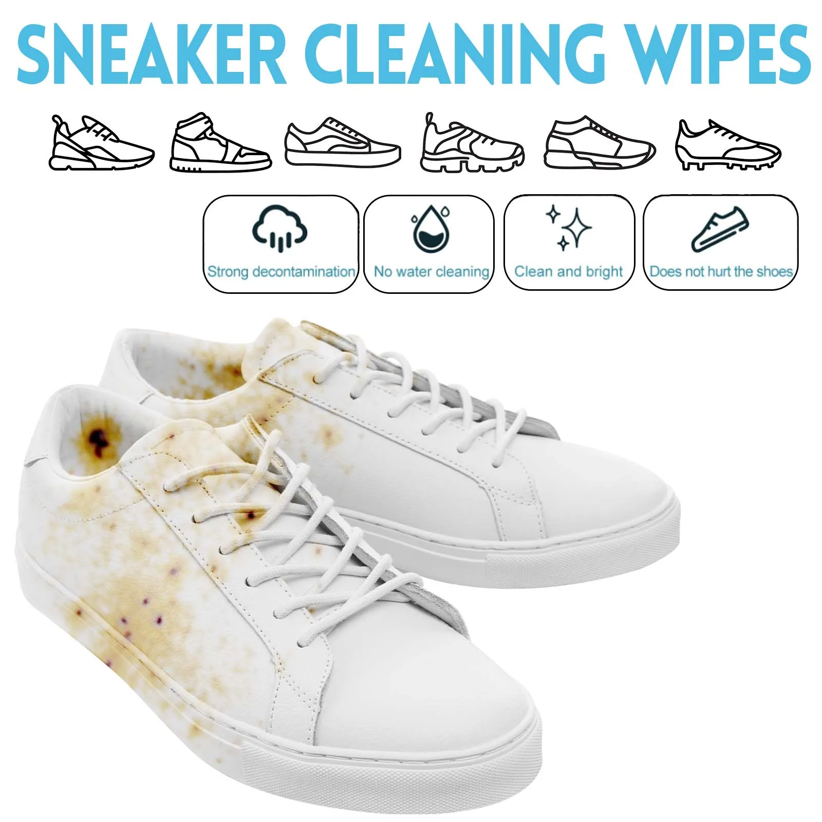 Leather Shoe Cleaning Wipes Multi Purpose No Wash Decontamination