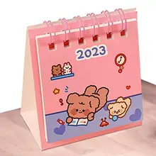 2023 Mini kalendarz biurkowy Mini kalendarz biurkowy kreskówka królik 2022-2023 pulpit stojący odwróć kalendarz Mini codzienny kalendarz dla tanie tanio CN (pochodzenie)