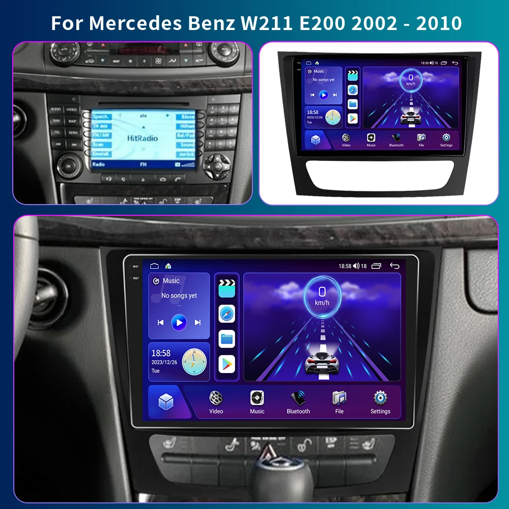 ޸  E Ŭ W211, E200, E220, E300, E350, E240, CLS, 2Din, ȵ̵ 13, 2002 2010, ڵ , Ƽ̵ ÷̾, DVD