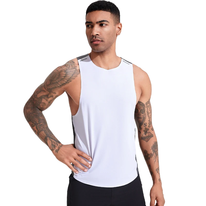 

Men Sleeveless Sports Vest Quick Drying Breathable Tank Workout Top Running Training Marathon Bodybuilding Fitness Shirt