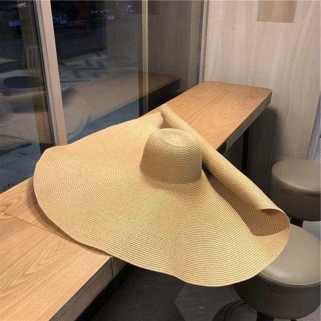 Summer Beach Sun Hats for Women Oversize Straw Hat Large Wide Brim Foldable  Sun Shade Travel UV Protection Foldable Cap - AliExpress