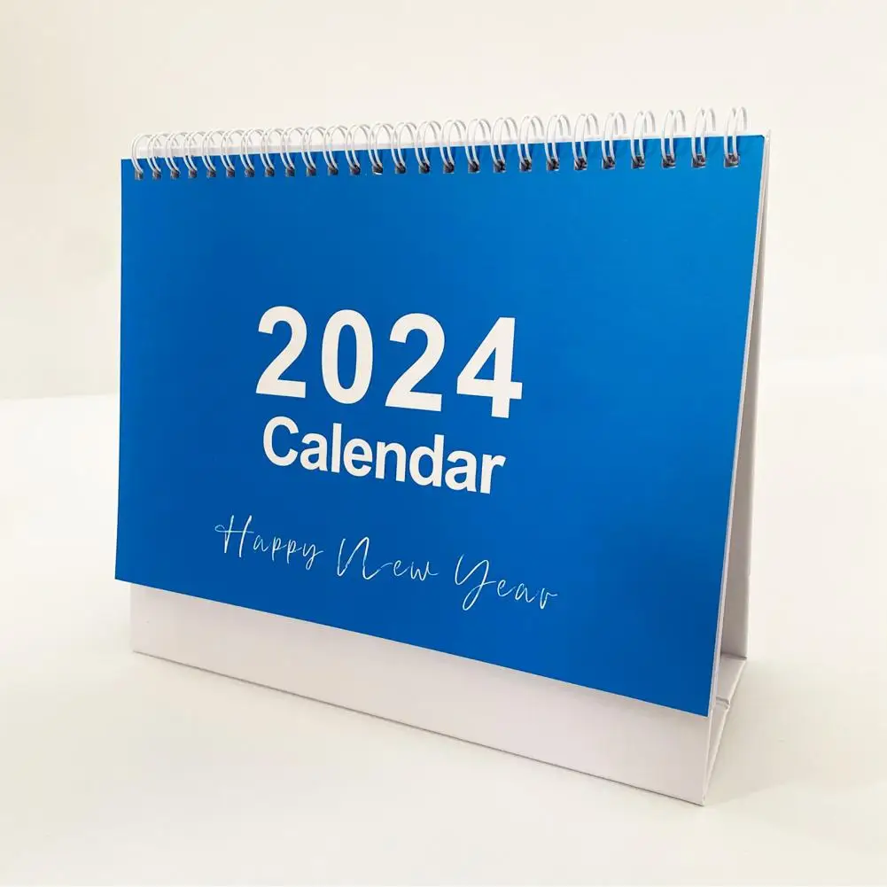 

Paper Desk Calendar 2024 English Desk Calendar Simple Style Spiral Coil Plan Book for Event Planning Date Recording Office