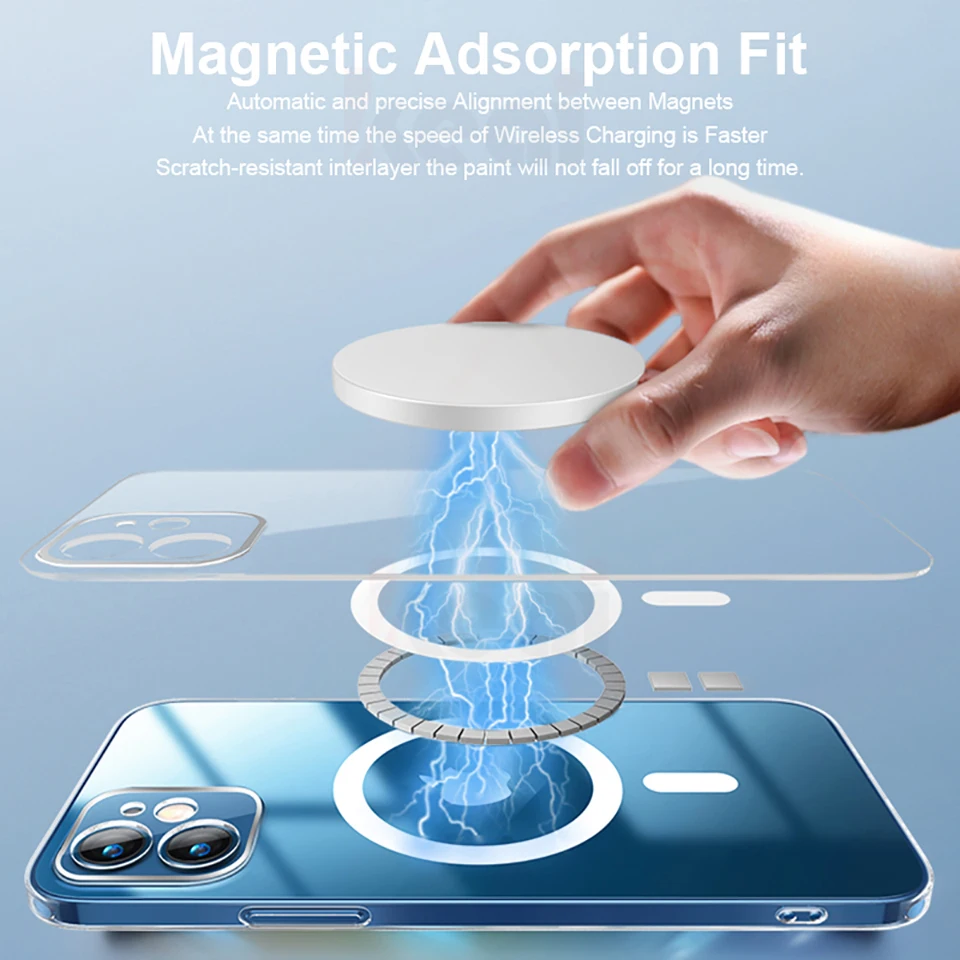Transparent Luxury Magnetic Wireless Charging Phone Case