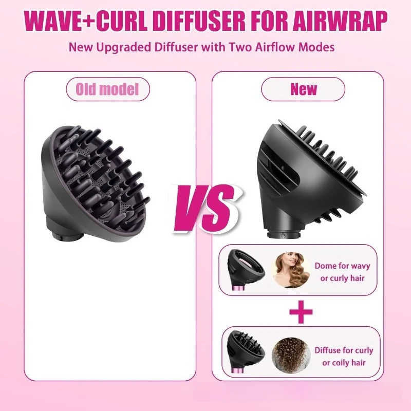 Versatile Wave and Curl Hair Diffuser Attachment with Dual Airflow Modes