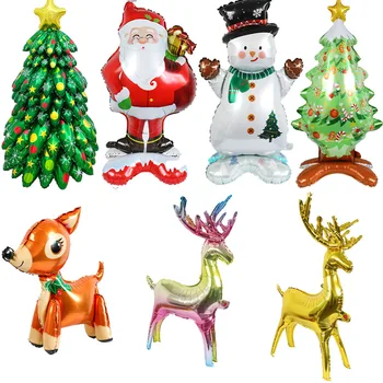 크리스마스 알루미늄 필름 풍선, 크리스마스 트리, 산타 클로스, 크리스마스 눈사람, 골든 엘크, 기본 크리스마스 장식 풍선