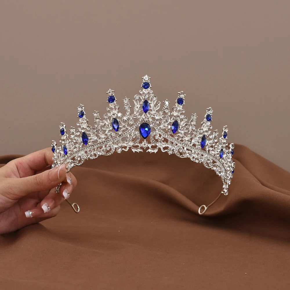 Corona di cristallo lavanda: tiara da sposa vittoriana, fermaglio per capelli in argento - Italia