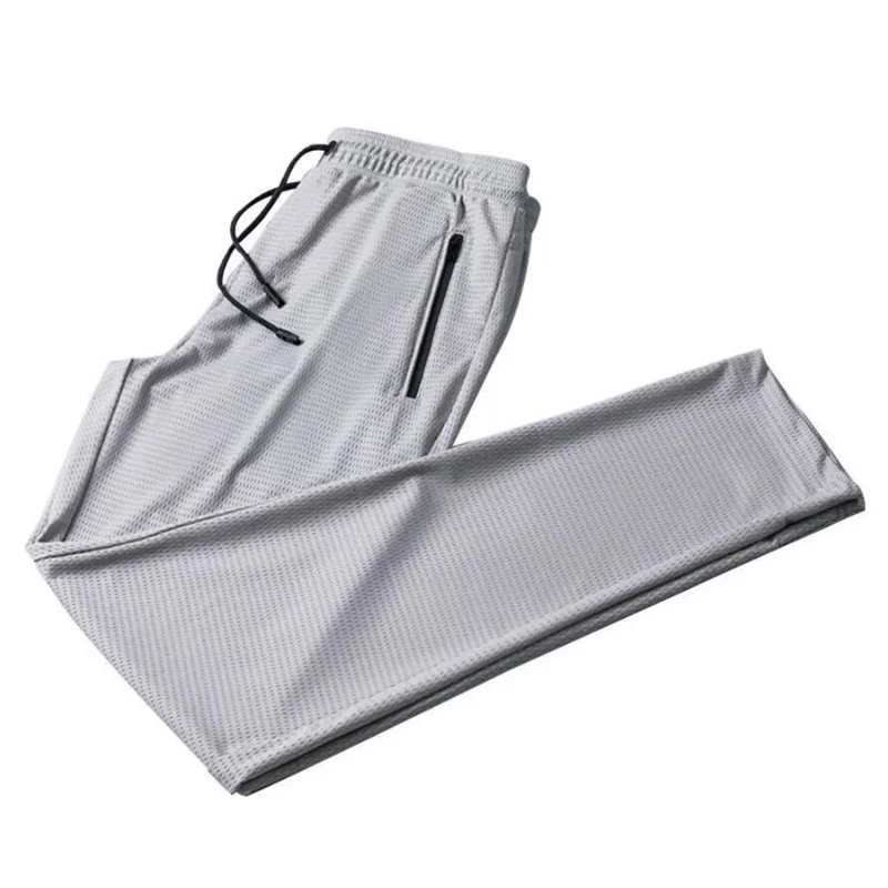 9XL 10XL 145KG Summer men Breathable Ice silk pants gym big size 10XL pants big sales home hole pants sports elasticity Trousers
