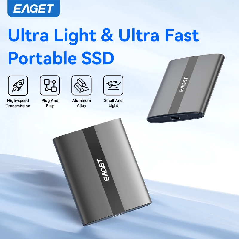 Eaget 500MB/s 휴대용 외장 SSD 외장 하드 드라이브 5Gbps NVME 1TB 솔리드 스테이트 드라이브 노트북 데스크탑 PS4 PS5용