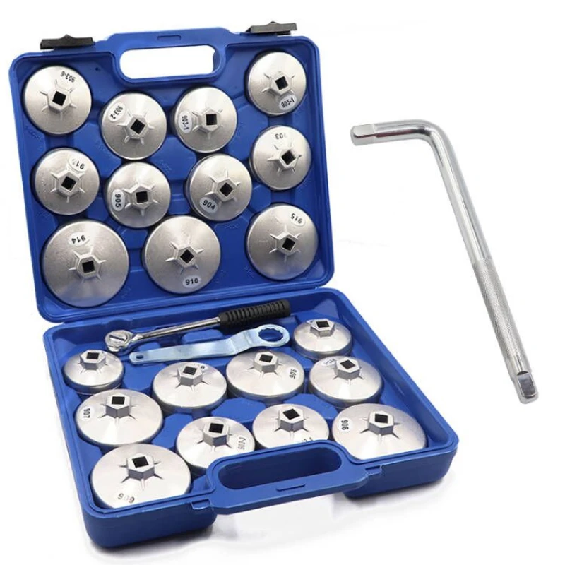 24pcs Aluminum Oil Filter Cap Wrench Removal Set For Ford BMW AUDI VW