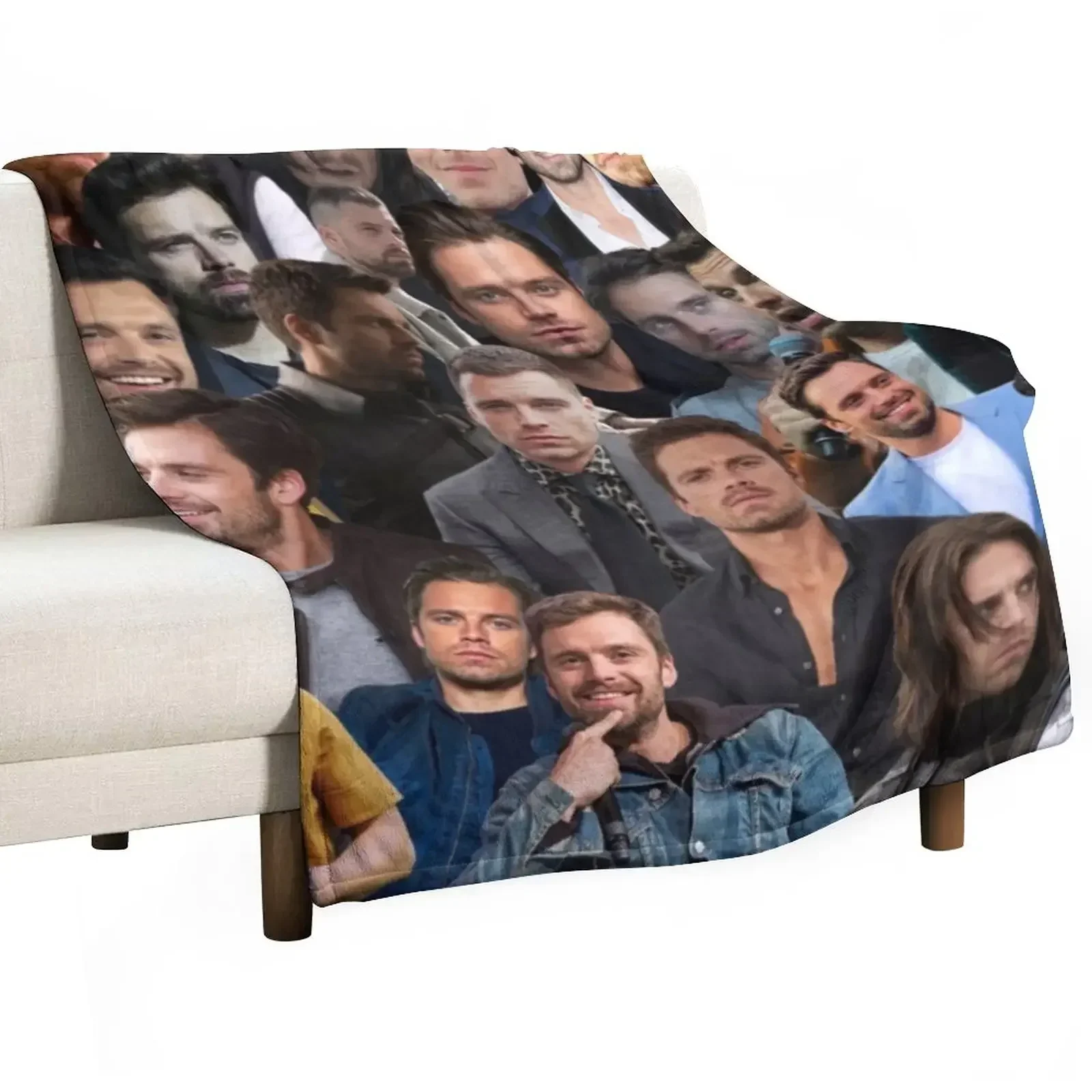 

Sebastian Stan Photo Collage Throw Blanket Custom For Baby Softs Blankets