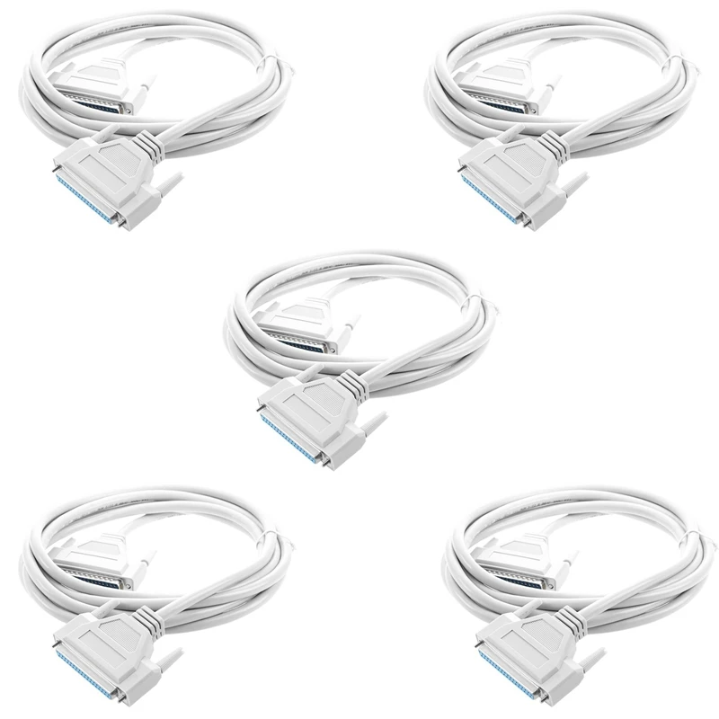 

5X 3 Meters 37 Pin Male To Female DB37 Extension Cable Grey White