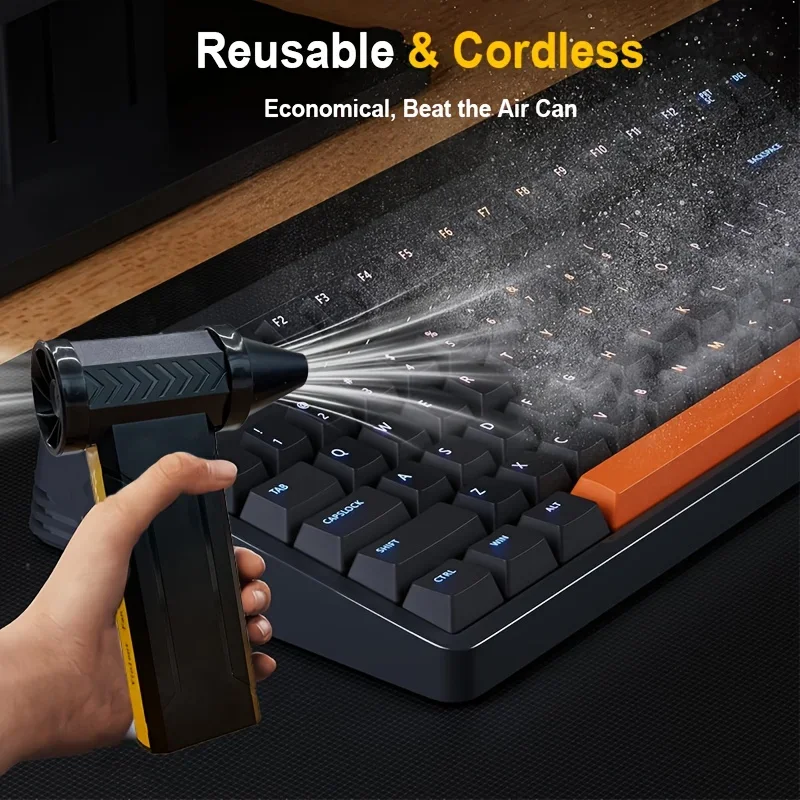 Air Blower 9888888RPH Brushless Motor Electric Turbo Jet Fan High-Speed Violent Fan USB Rechargeable Powerful Dust Blower 60m/s