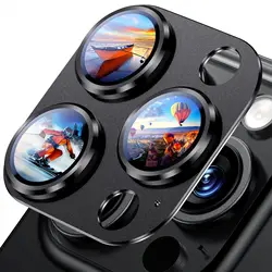 Premium Titanium Black Camera Lens Protector Cover - Enhanced Phone Protection Accessory for 13pro 13promax (Black)
